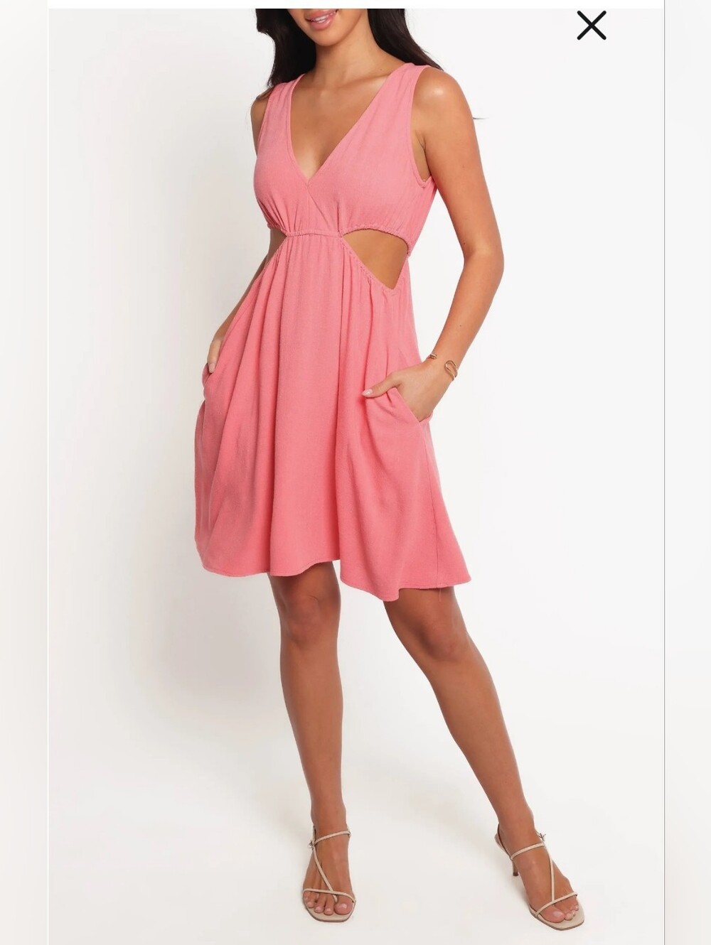 Petal + Pup Sleeveless Pink Cutout Summer Dress, Raelle Mini Dress, Large 12-14